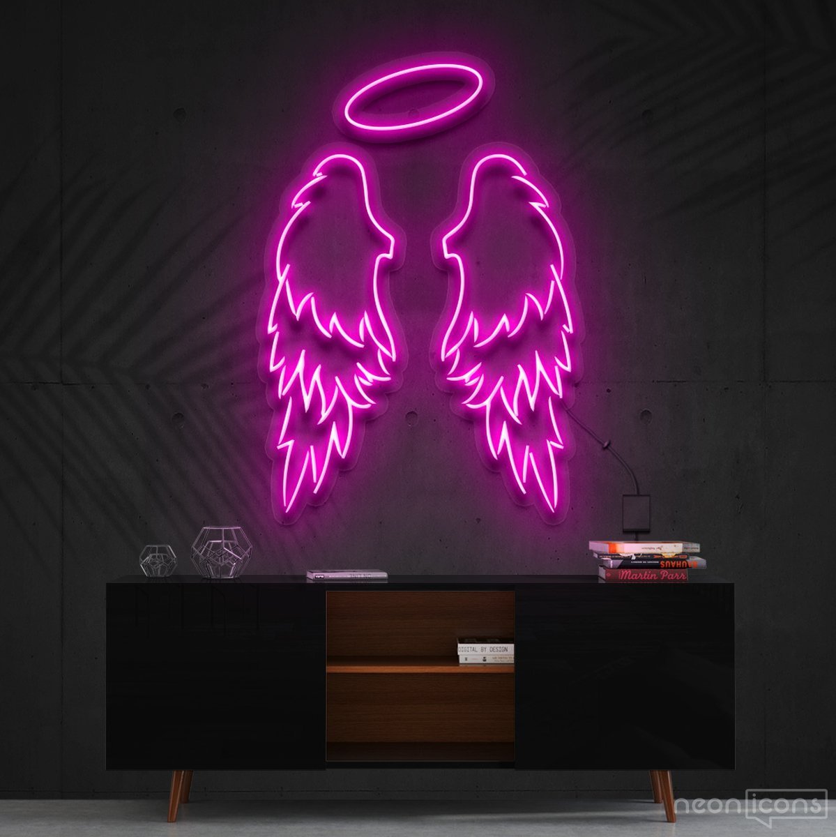 "Angel Wings" Neon Sign 90cm (3ft) / Pink / Cut to Shape by Neon Icons