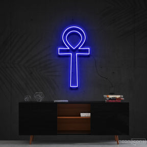 "Ankh" Neon Sign 60cm (2ft) / Blue / Cut to Shape by Neon Icons