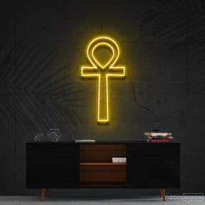 "Ankh" Neon Sign 60cm (2ft) / Yellow / Cut to Shape by Neon Icons