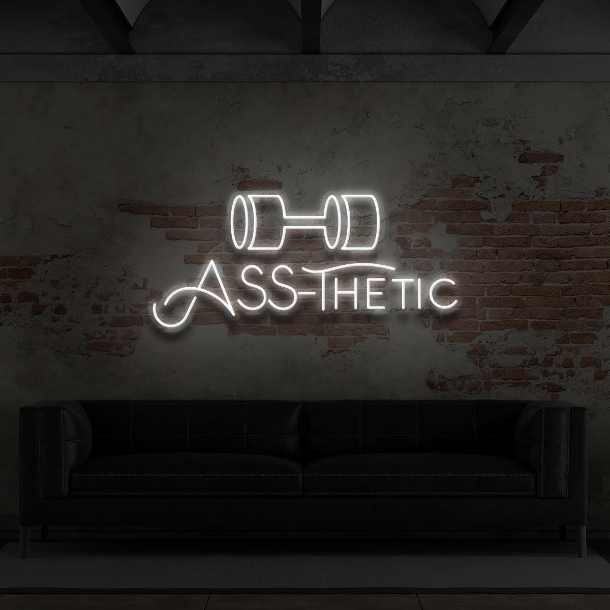 "Ass-Thetic Barbell" Custom Neon Sign