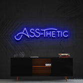 "Ass-Thetic" Neon Sign 60cm (2ft) / Blue / Cut to Shape by Neon Icons