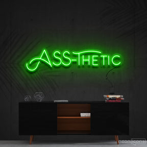 "Ass-Thetic" Neon Sign 60cm (2ft) / Green / Cut to Shape by Neon Icons