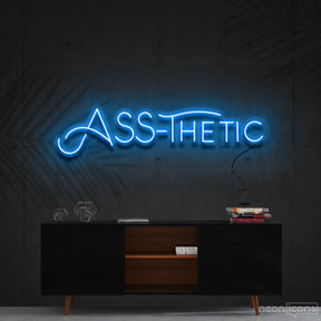 "Ass-Thetic" Neon Sign 60cm (2ft) / Ice Blue / Cut to Shape by Neon Icons