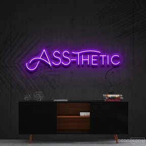 "Ass-Thetic" Neon Sign 60cm (2ft) / Purple / Cut to Shape by Neon Icons