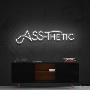 "Ass-Thetic" Neon Sign 60cm (2ft) / White / Cut to Shape by Neon Icons