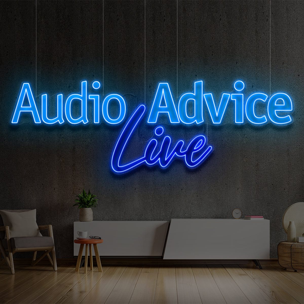 "Audio Advice Live" Custom Neon Sign