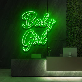 "Baby Girl" Neon Sign for Beauty Salons & Cosmetic Studios 90cm (3ft) / Green / LED Neon by Neon Icons