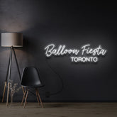 "Balloon Fiesta Toronto" Custom Neon Sign 120cm x 35cm / White / Cut to Shape by Neon Icons