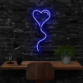 "Balloon Heart" Neon Sign 40cm (1.3ft) / Blue / LED Neon by Neon Icons