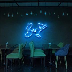 "Bar" Neon Sign for Bars & Restaurants 60cm (2ft) / Ice Blue / LED Neon by Neon Icons