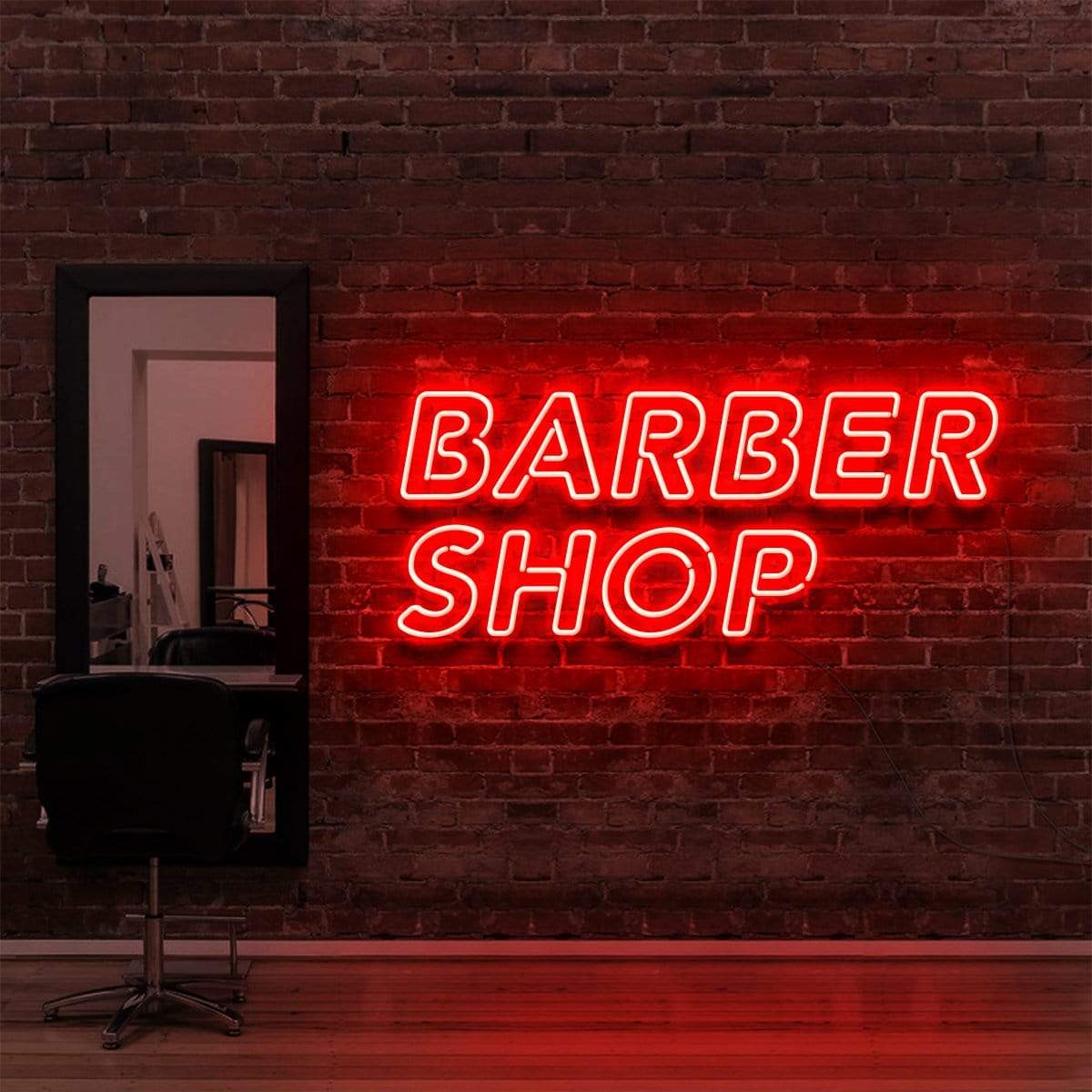 "Barbershop" Neon Sign for Hair Salons & Barbershops 60cm (2ft) / Red / LED Neon by Neon Icons