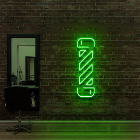 "Barbershop Twister" Neon Sign for Hair Salons & Barbershops 60cm (2ft) / Green / LED Neon by Neon Icons