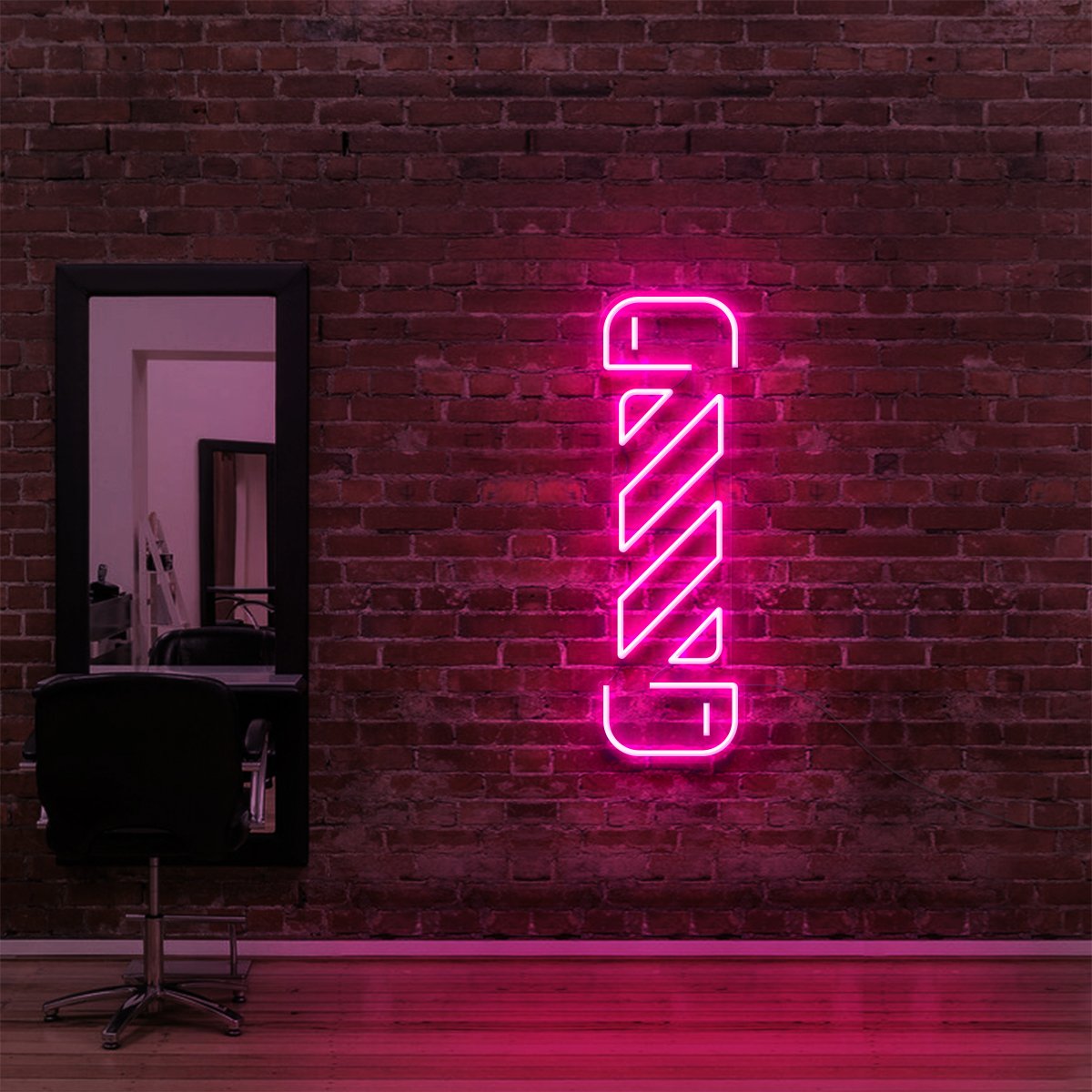 "Barbershop Twister" Neon Sign for Hair Salons & Barbershops 60cm (2ft) / Pink / LED Neon by Neon Icons