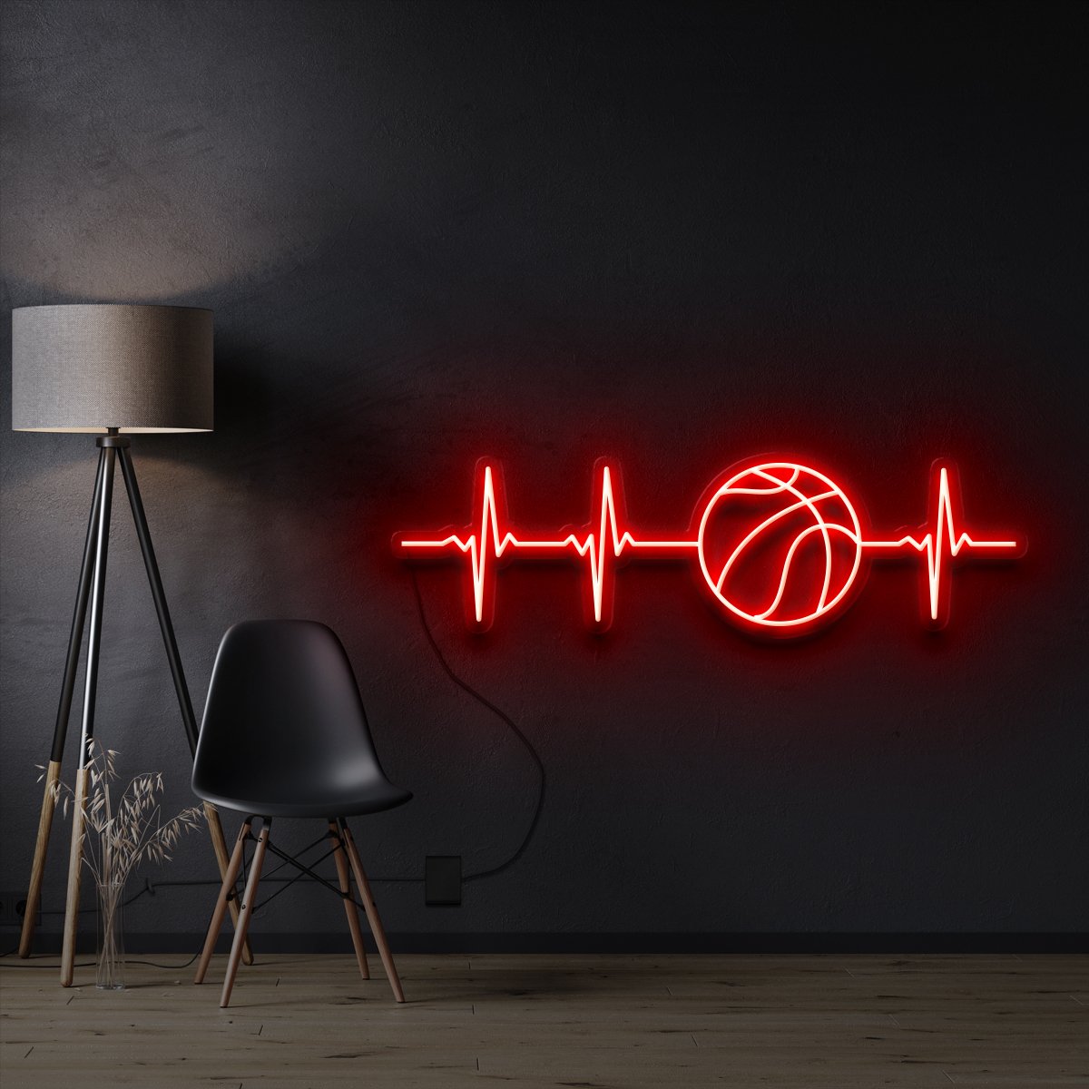 "Basketball Heartbeat" Custom Neon Sign