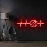 "Basketball Heartbeat" Custom Neon Sign