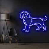 "Beagle" Pet Neon Sign 60cm / Blue / Cut to Shape by Neon Icons