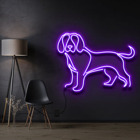 "Beagle" Pet Neon Sign 60cm / Purple / Cut to Shape by Neon Icons