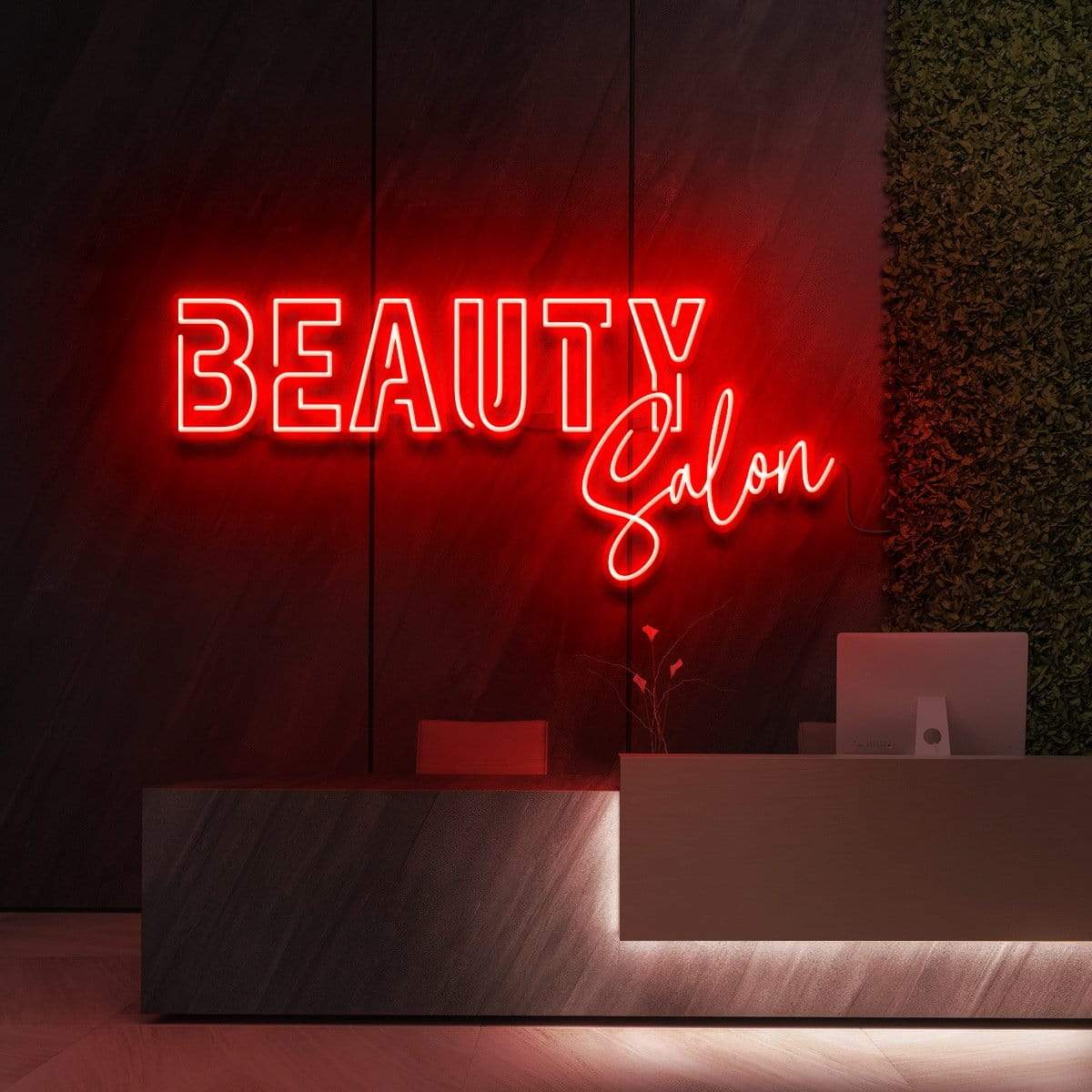 "Beauty Salon" Neon Sign for Beauty & Cosmetic Studios 90cm (3ft) / Red / LED Neon by Neon Icons