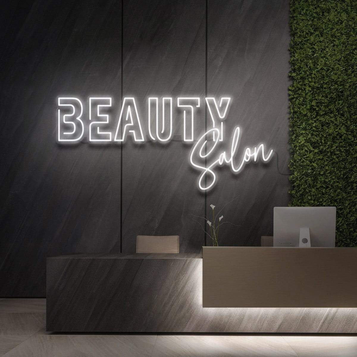 "Beauty Salon" Neon Sign for Beauty & Cosmetic Studios 90cm (3ft) / White / LED Neon by Neon Icons