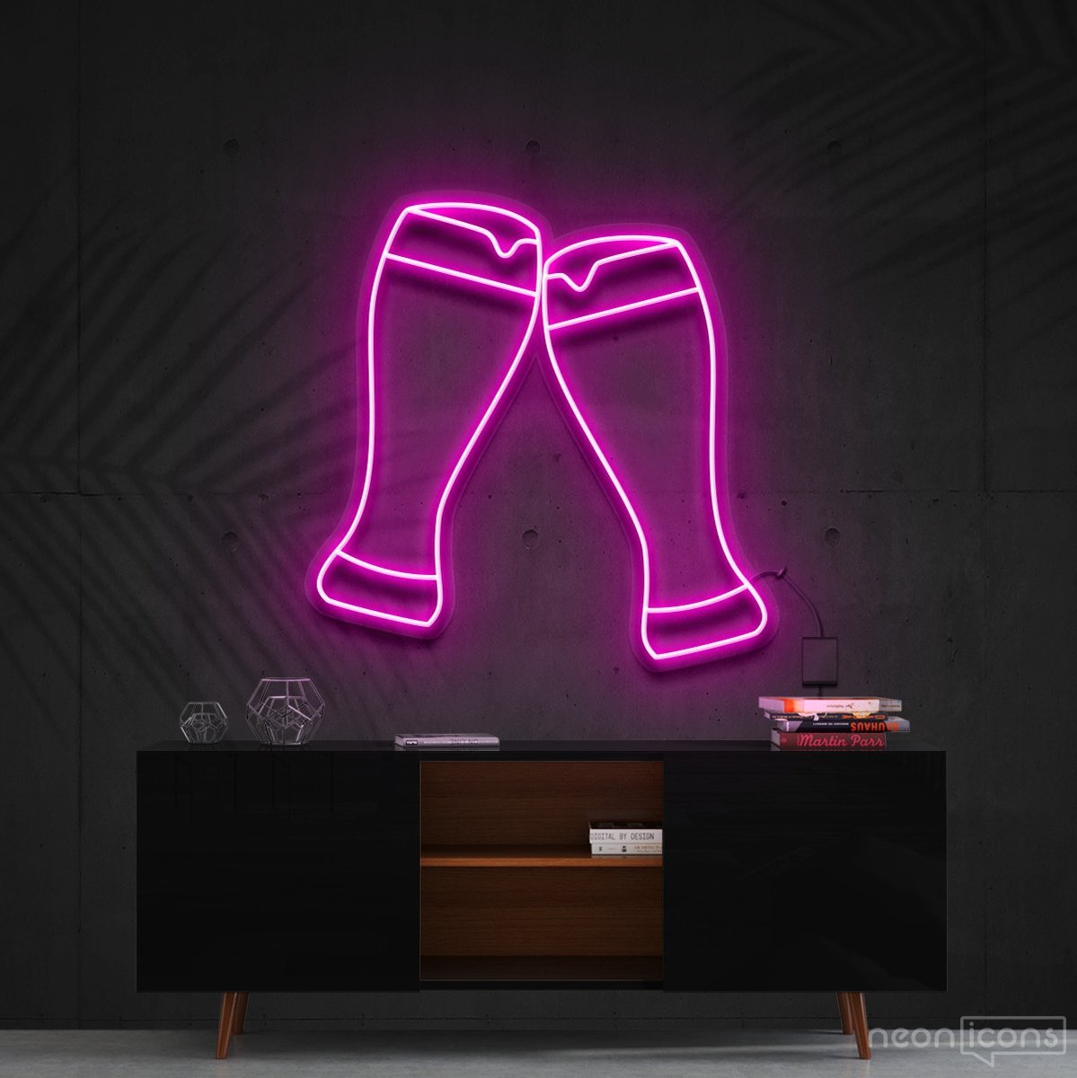 "Beer Cheers" Neon Sign 60cm (2ft) / Pink / Cut to Shape by Neon Icons