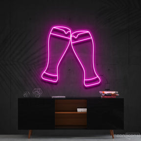 "Beer Cheers" Neon Sign 60cm (2ft) / Pink / Cut to Shape by Neon Icons