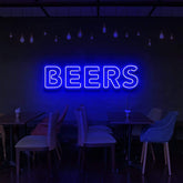 "Beers" Neon Sign for Bars & Restaurants 60cm (2ft) / Blue / LED Neon by Neon Icons