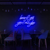 "Beers, Yes. You? Maybe" Neon Sign for Bars & Restaurants 60cm (2ft) / Blue / LED Neon by Neon Icons