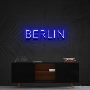 "Berlin" Neon Sign 60cm (2ft) / Blue / Cut to Shape by Neon Icons