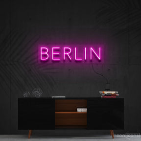 "Berlin" Neon Sign 60cm (2ft) / Pink / Cut to Shape by Neon Icons