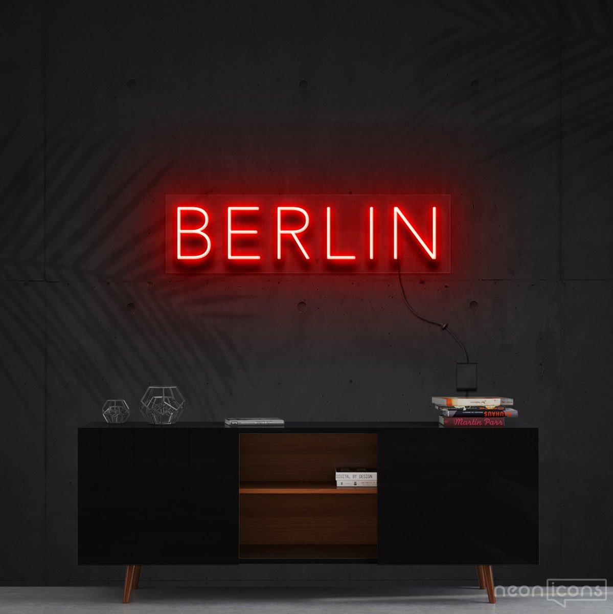 "Berlin" Neon Sign 60cm (2ft) / Red / Cut to Shape by Neon Icons