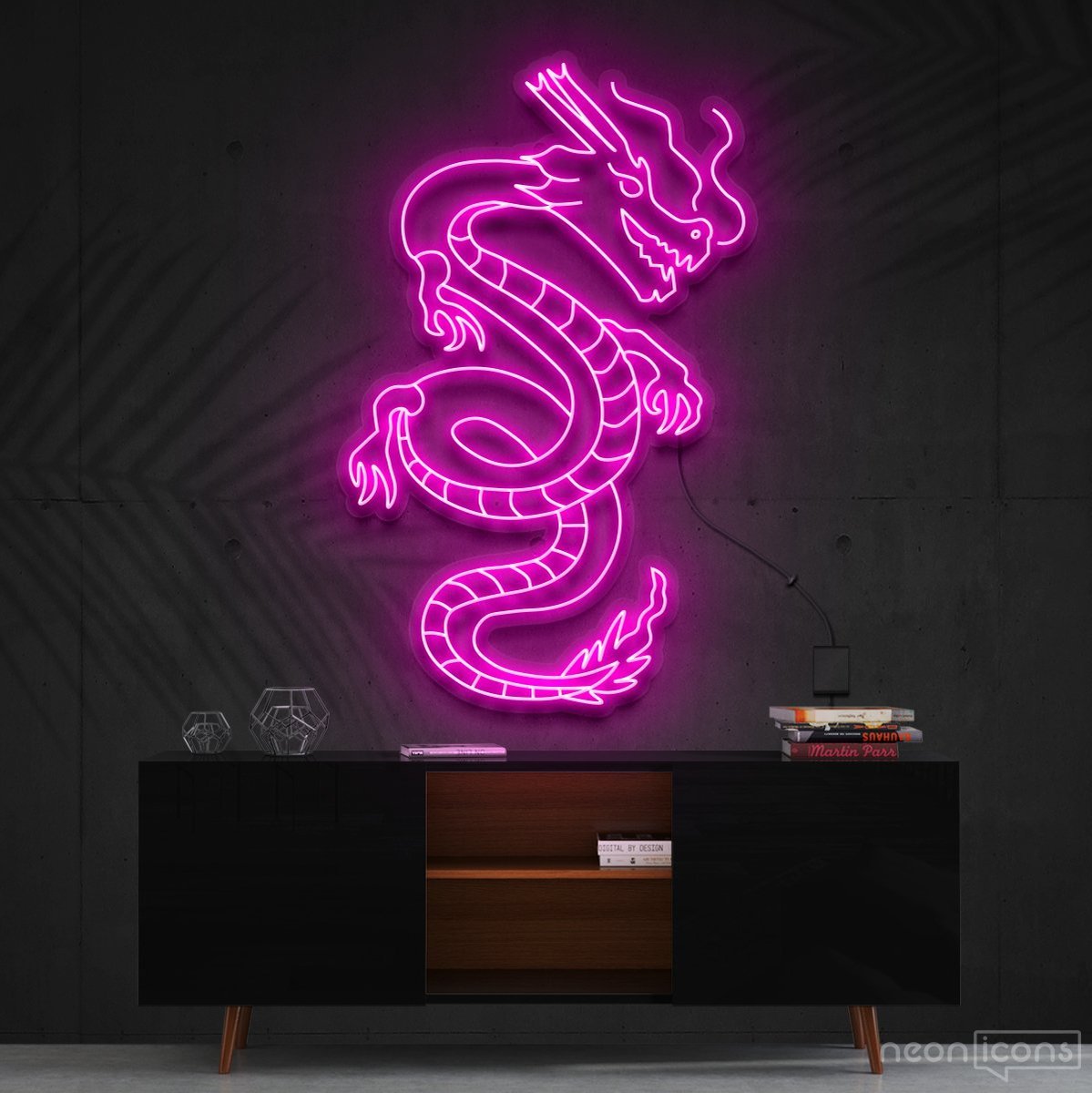 "Blood of The Dragons" Neon Sign 90cm (3ft) / Pink / Cut to Shape by Neon Icons