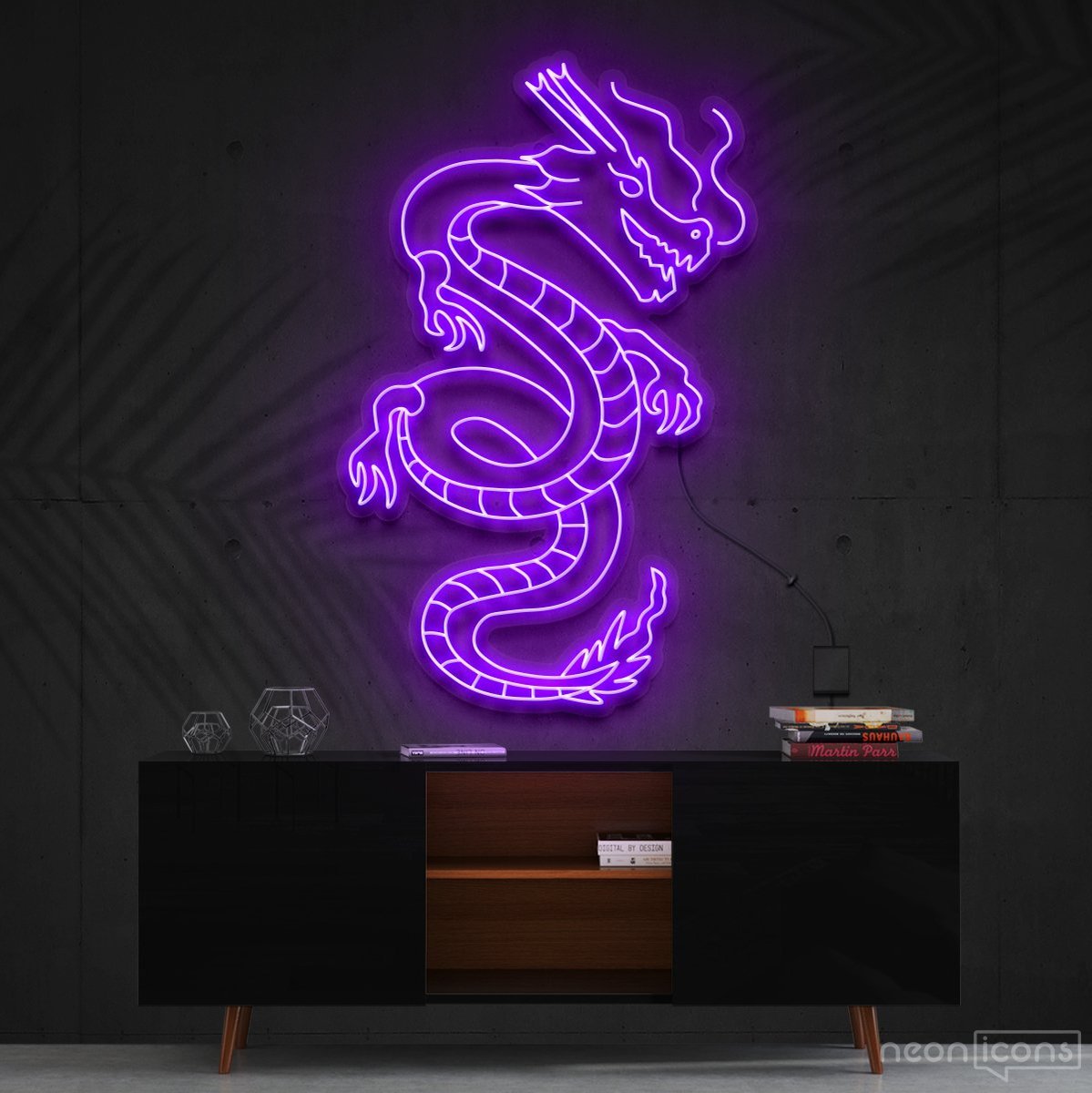 "Blood of The Dragons" Neon Sign 90cm (3ft) / Purple / Cut to Shape by Neon Icons