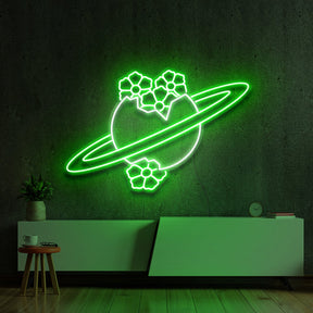 "Blooming Jupiter" Multicolour Neon Sign 60cm (2ft) / Green / LED Neon by Neon Icons