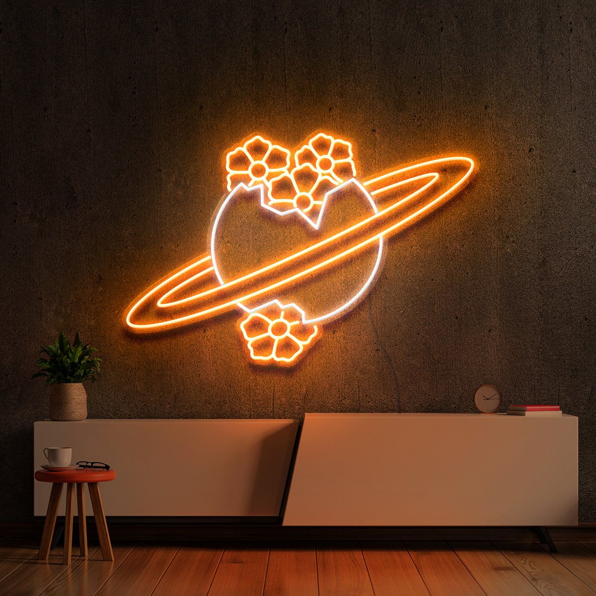 "Blooming Jupiter" Multicolour Neon Sign 60cm (2ft) / Orange / LED Neon by Neon Icons