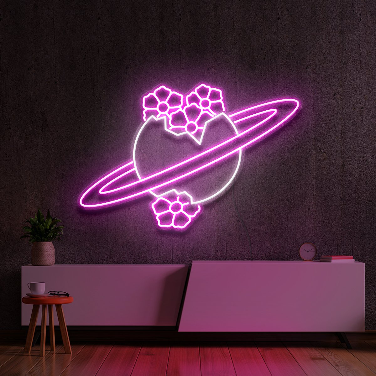 "Blooming Jupiter" Multicolour Neon Sign 60cm (2ft) / Pink / LED Neon by Neon Icons