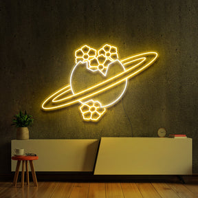 "Blooming Jupiter" Multicolour Neon Sign 60cm (2ft) / Yellow / LED Neon by Neon Icons