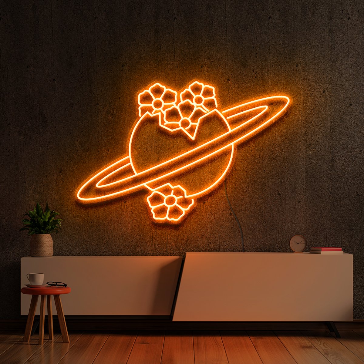 "Blooming Jupiter" Neon Sign 60cm (2ft) / Orange / LED Neon by Neon Icons