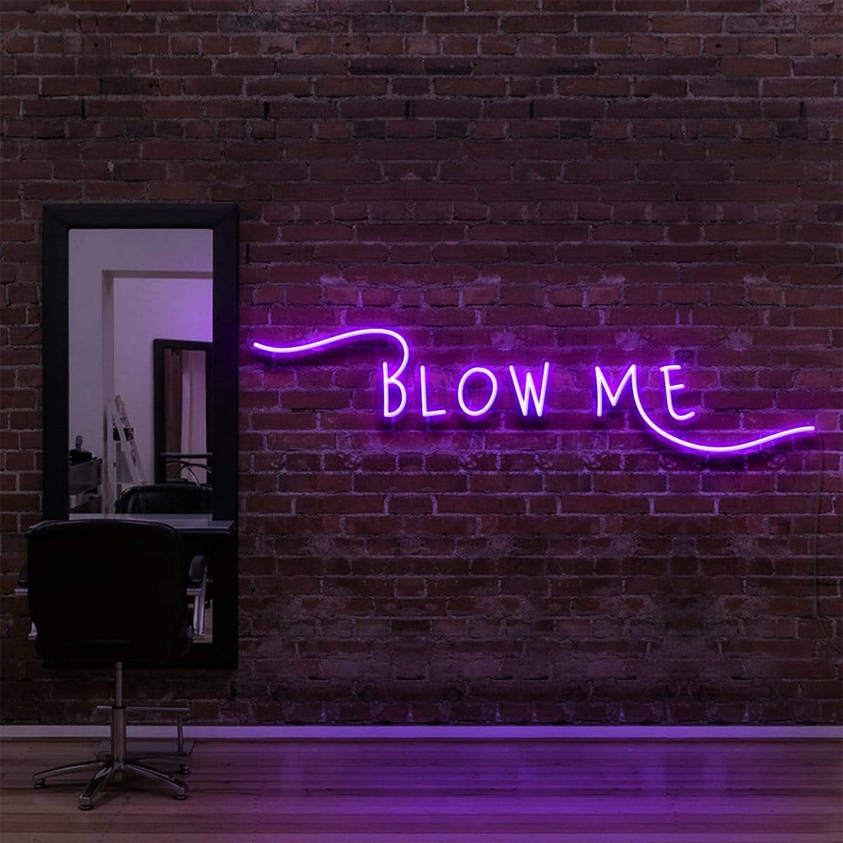 "Blow Me" Neon Sign for Hair Salons & Barbershops 60cm (2ft) / Purple / LED Neon by Neon Icons