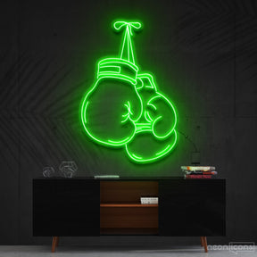 "Boxing Gloves" Neon Sign 60cm (2ft) / Green / Cut to Shape by Neon Icons