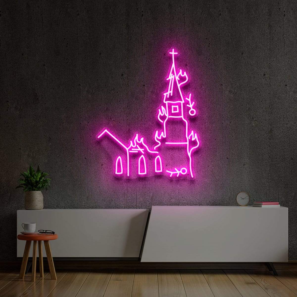 "Burning Castle" Custom Neon Sign