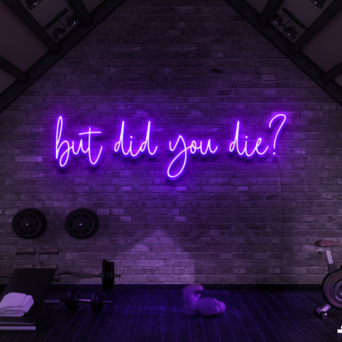 "But Did You Die?" Neon Sign for Gyms & Fitness Studios 90cm (3ft) / Purple / LED Neon by Neon Icons