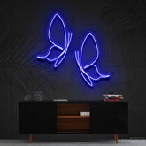 "Butterflies" Neon Sign 60cm (2ft) / Blue / Cut to Shape by Neon Icons