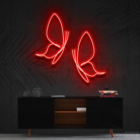 "Butterflies" Neon Sign 60cm (2ft) / Red / Cut to Shape by Neon Icons