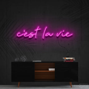 "C'est La Vie" Neon Sign 60cm (2ft) / Pink / Cut to Shape by Neon Icons