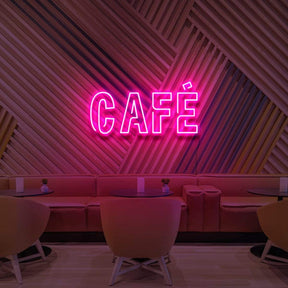 "Café" Neon Sign for Cafés 60cm (2ft) / Pink / LED Neon by Neon Icons