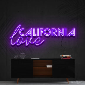 "California Love" Neon Sign 60cm (2ft) / Purple / Cut to Shape by Neon Icons