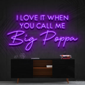 "Call Me Big Poppa" Neon Sign 90cm (3ft) / Purple / Cut to Shape by Neon Icons