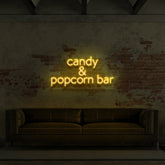 "Candy & Popcorn Bar" Custom Neon Sign