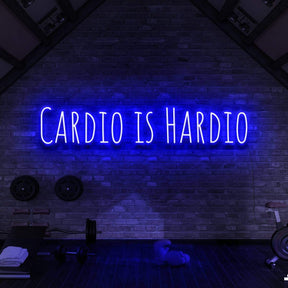 "Cardio is Hardio" Neon Sign for Gyms & Fitness Studios 90cm (3ft) / Blue / LED Neon by Neon Icons