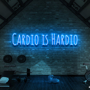 "Cardio is Hardio" Neon Sign for Gyms & Fitness Studios 90cm (3ft) / Ice Blue / LED Neon by Neon Icons